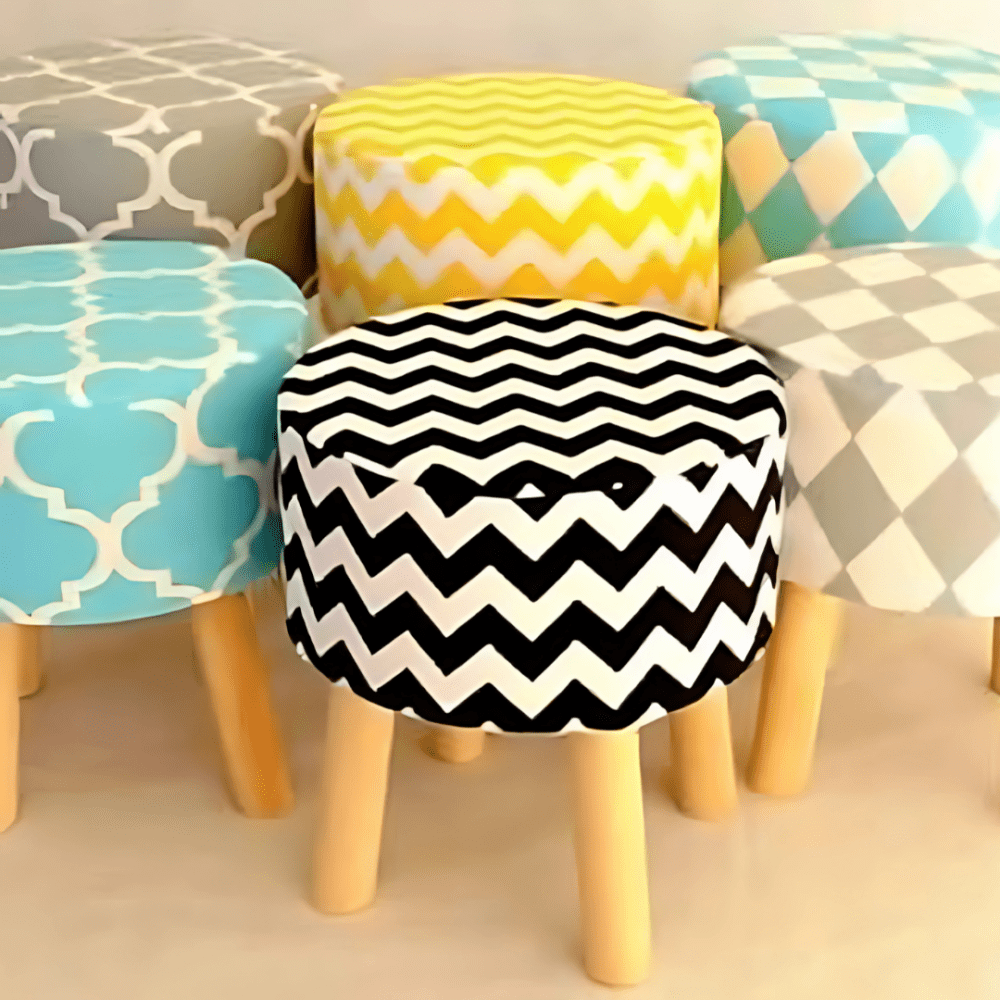 1 Seater Luxury Round Stool - 1538