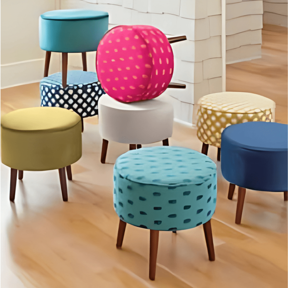 1 Seater Luxury Round Stool - 1539