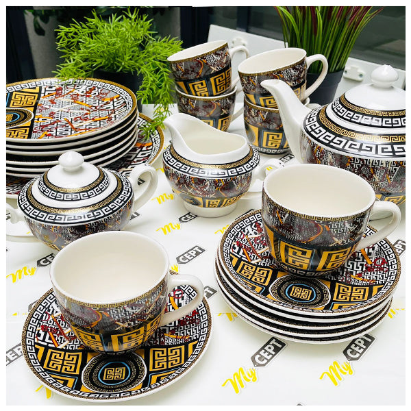 22-Pc Tea Set - Yellow